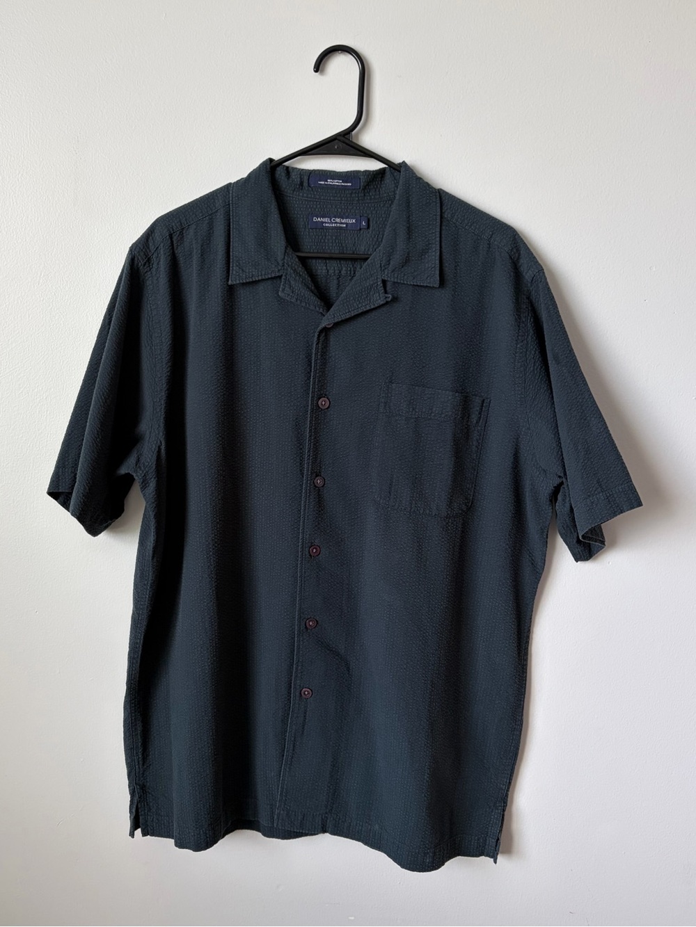 Daniel Cremieux Black Short-Sleeve Casual Button-Down Shirt